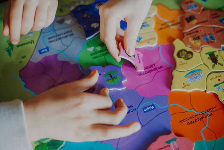 Janod, Mapa Polski, puzzle magnetyczne, 69 magnesów