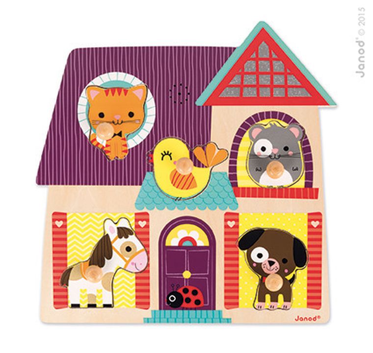 Janod, Moi mali przyjaciele, drewniane puzzle muzyczne