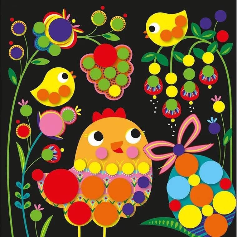 Janod, My Arts & Crafts, zestaw kreatywny, okrągłe naklejki