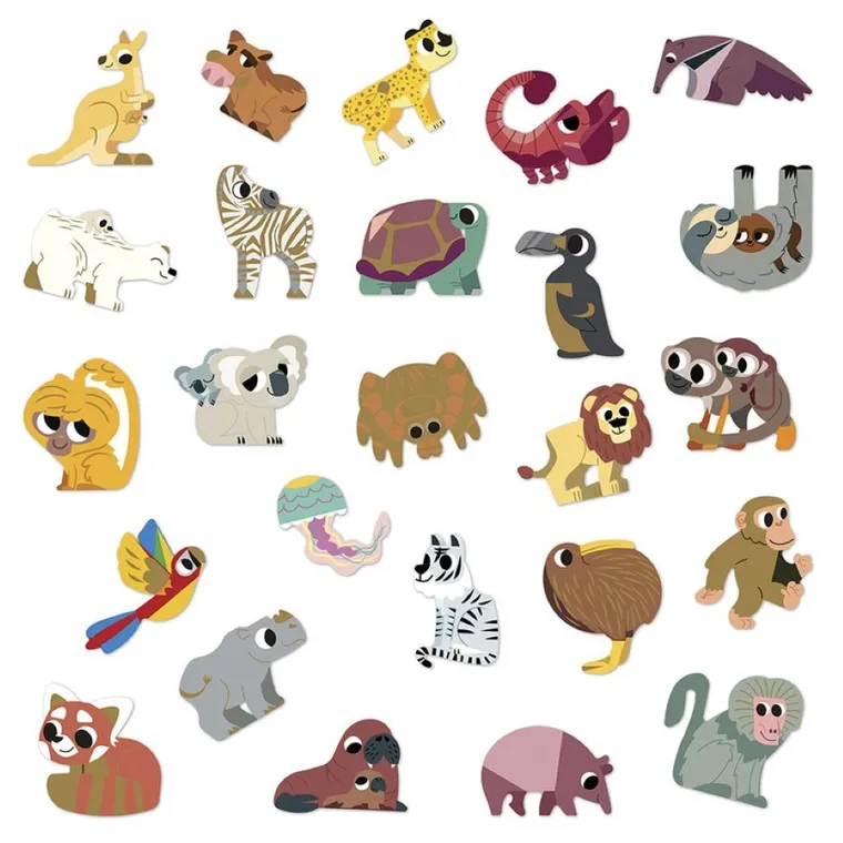 Janod, naklejki, zwierzęta egoztyczne, 100 szt.