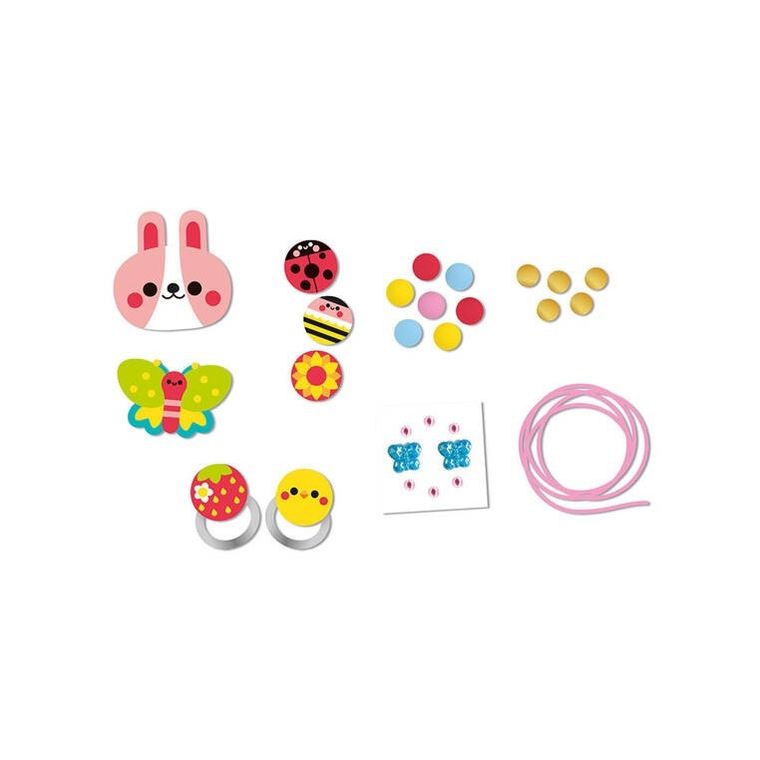 Janod, Ogród kwiatów, zestaw kreatywny do tworzenia biżuterii z drewna