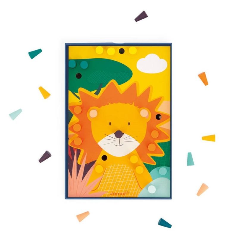 Janod, Układanka drewniana, mozaika, zwierzątka