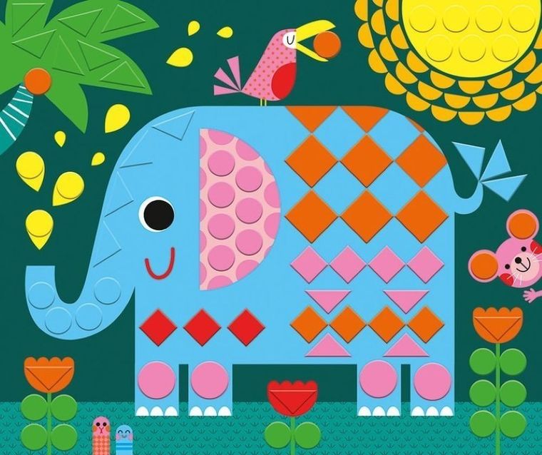 Janod, Zwierzęta, mozaika, zestaw kreatywny, 3+