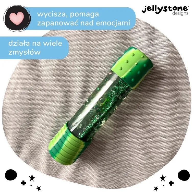 Jellystone Designs, butelka sensoryczna DIY, dinozaur