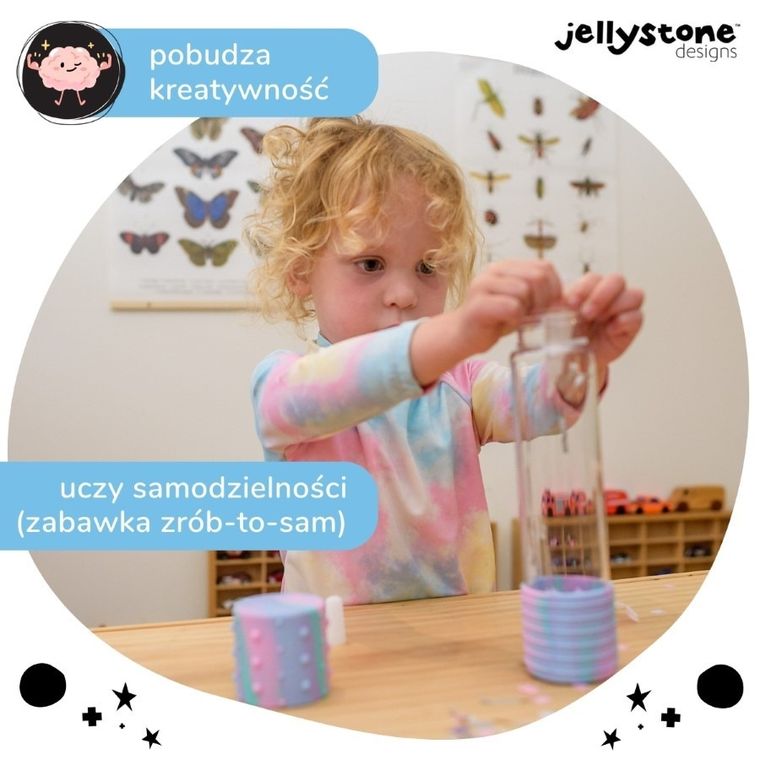 Jellystone Designs, butelka sensoryczna DIY, jednorożec