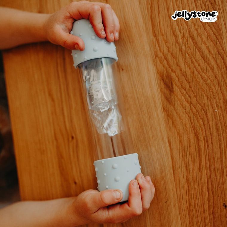 Jellystone Designs, butelka sensoryczna DIY, śnieg
