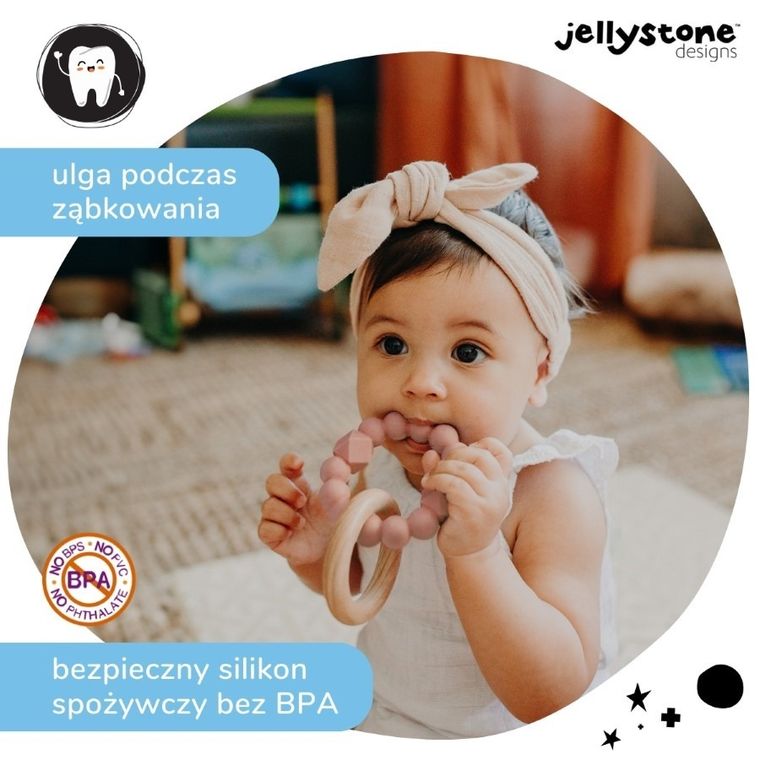 Jellystone, gryzak księżycowy, jasnoróżowy