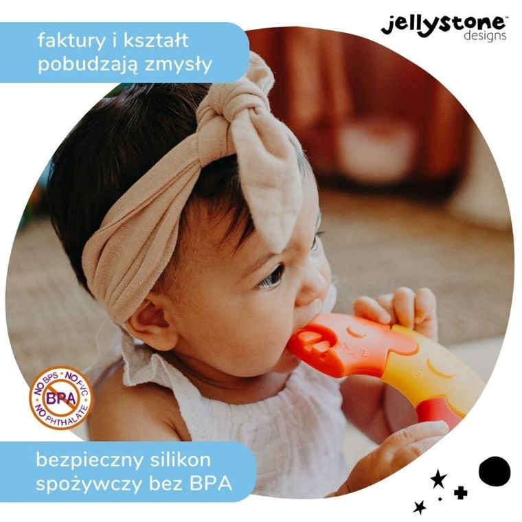 Jellystone, gryzak silikonowy, kolorowe kółko