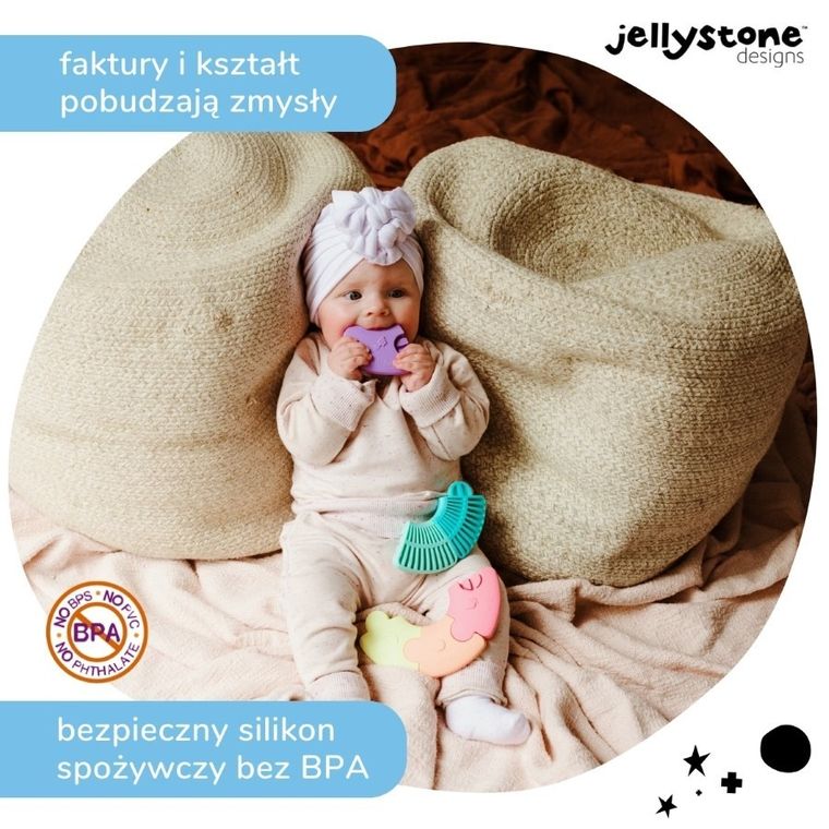 Jellystone, gryzak silikonowy, pastelowe kółko