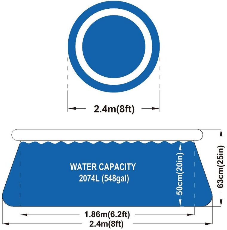 Jilong, basen rozporowy z dmuchanym kołnierzem, 240-63 cm