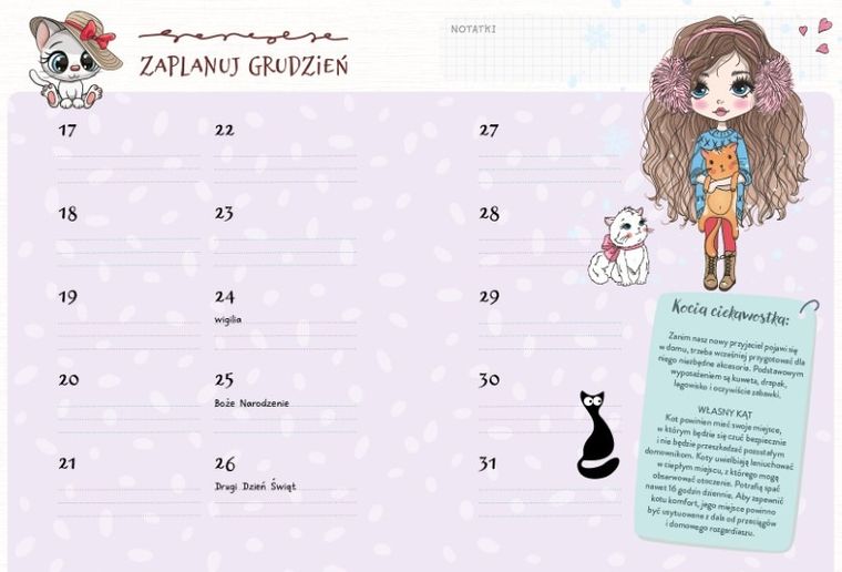 Kalendarz szkolny. Kotki