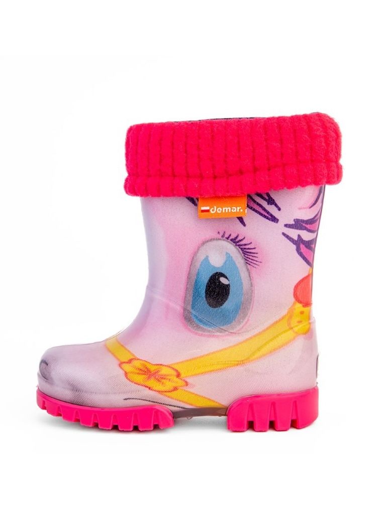 Kalosze dziewczęce, ocieplane, mix, Twister Lux Print, Demar