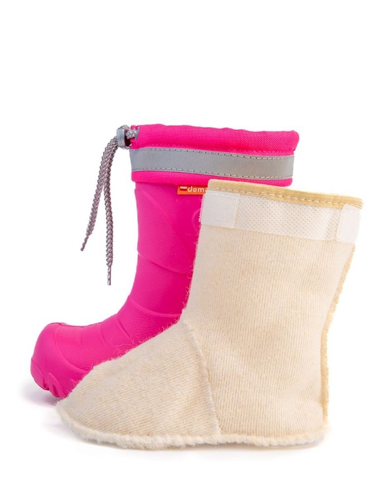 Kalosze dziewczęce, ocieplane, różowe, Demar