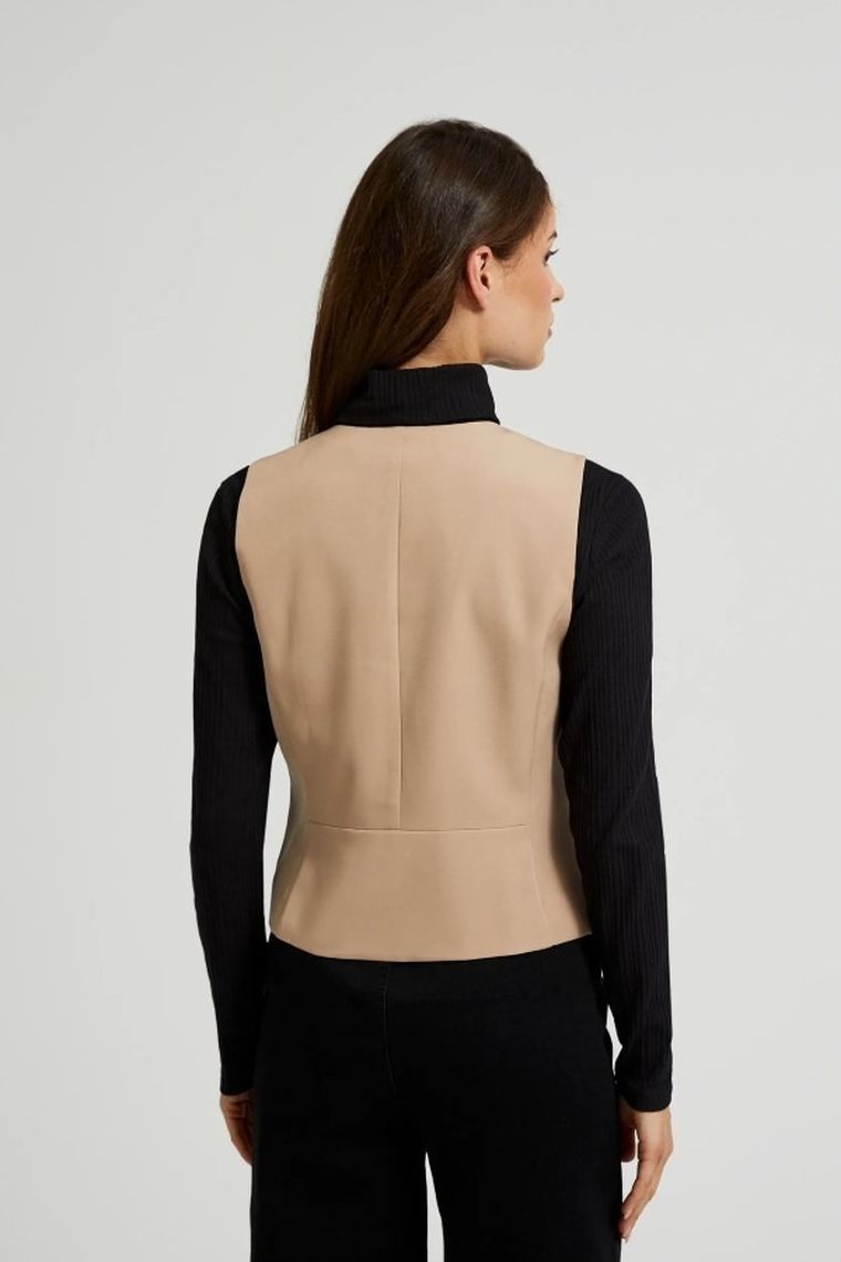 Kamizelka damska, brązowa, Moodo