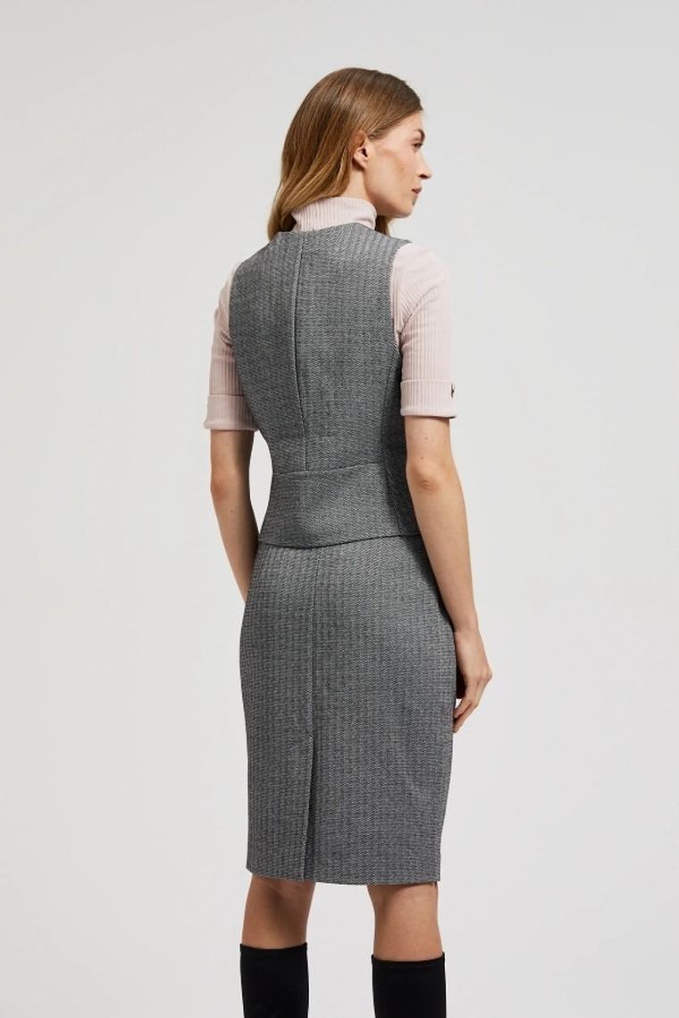 Kamizelka damska, szara, Moodo