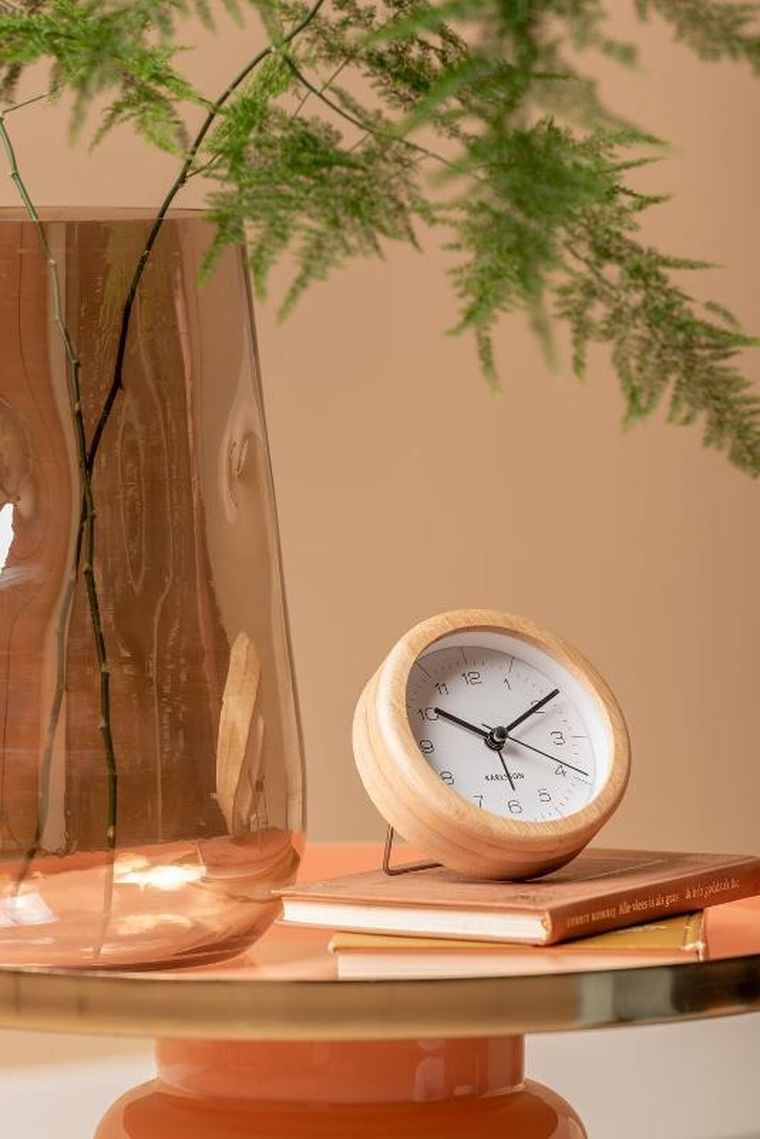 Karlsson, budzik z bambusową obudową, Neat, Ø 10 cm