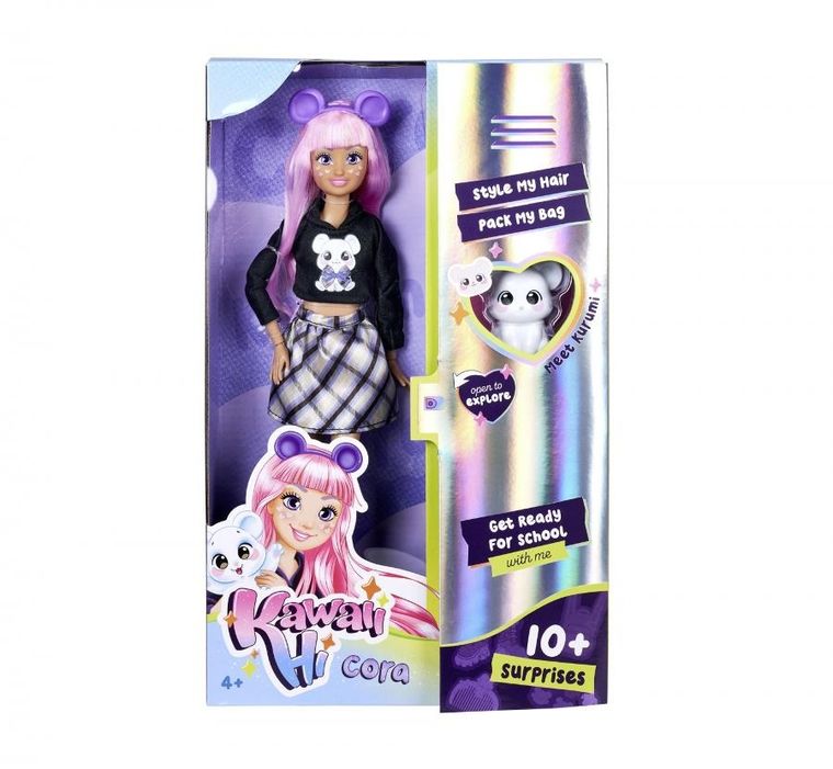 Kawaii Hi, Cora i Kurumi, lalka z figurką myszki, zestaw z akcesoriami