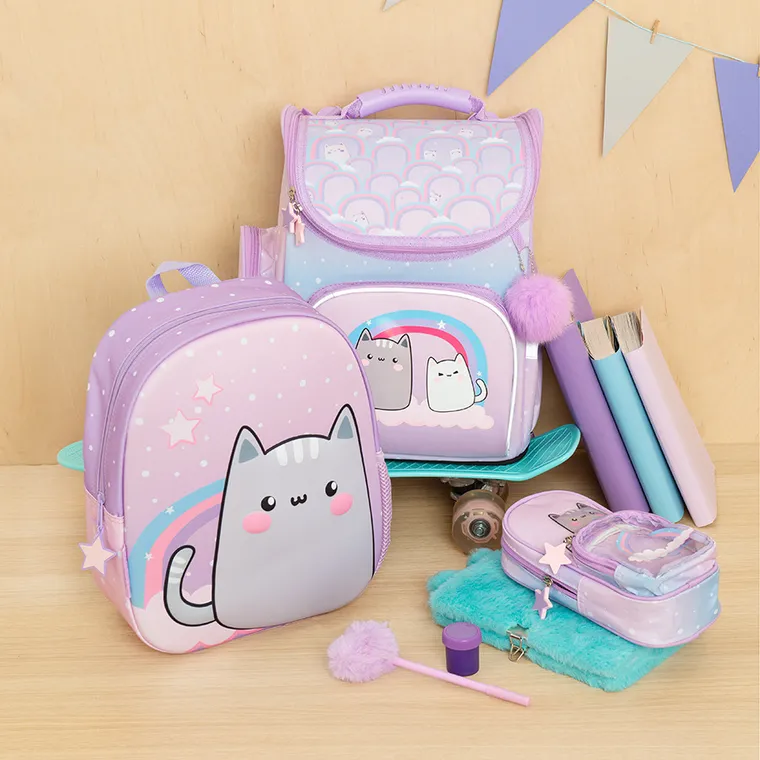 Kayokki, plecak dla przedszkolaka, Kotek z tęczą