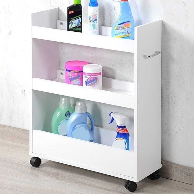 Kesper, regał kuchenny, na kółkach, 3 poziomy, biały