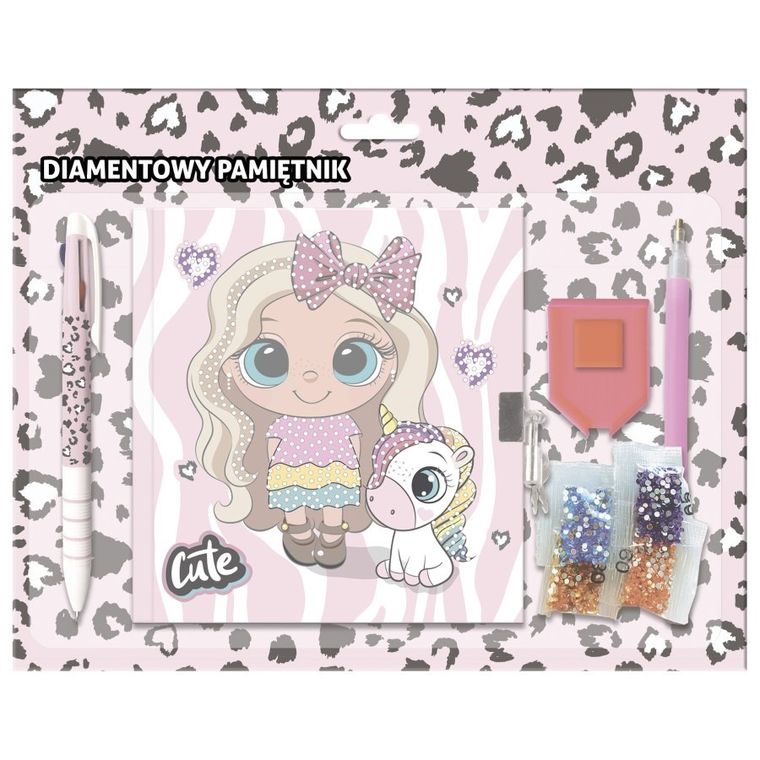 Kidea, diamentowy pamiętnik z kłódką + długopis 3 kolorowy, best friends