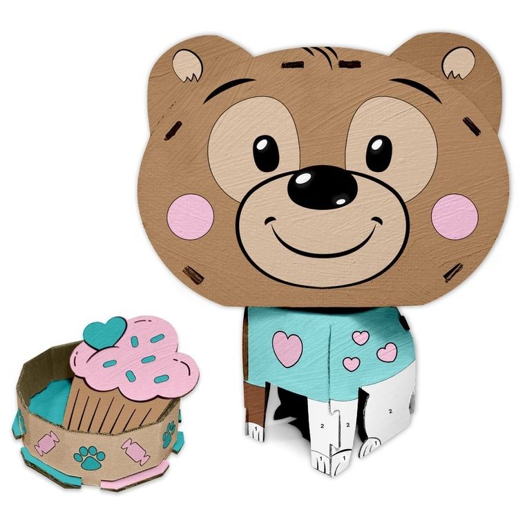 Kidea, figurka 3D, malowanie po numerach, miś