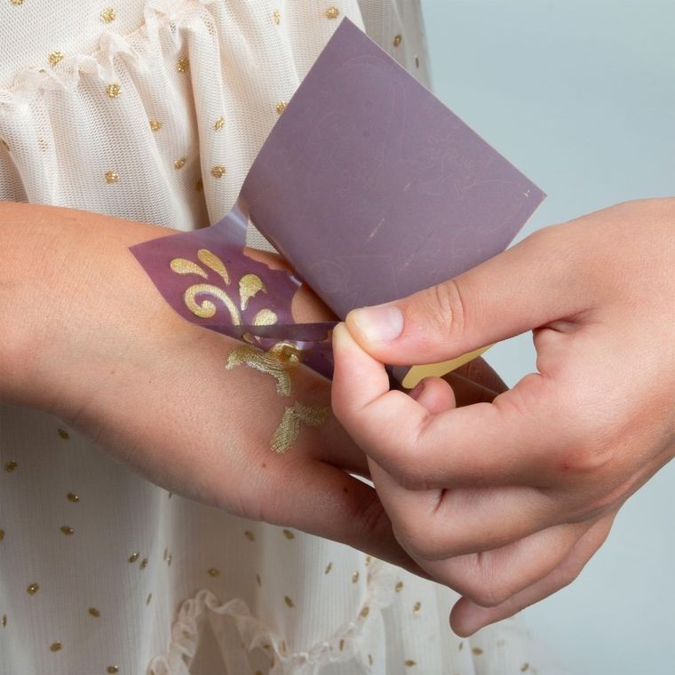 Kidea, markery brokatowe do tatuażu z szablonami, 3 kolory