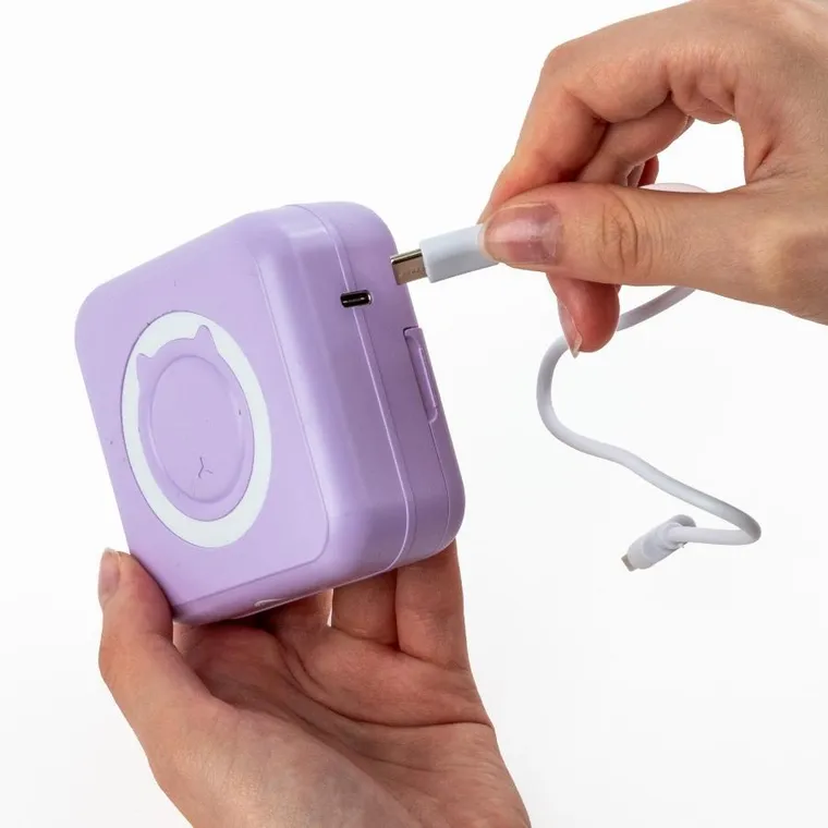 Kidea, Mini drukarka termicz bluetooth, fioletowa