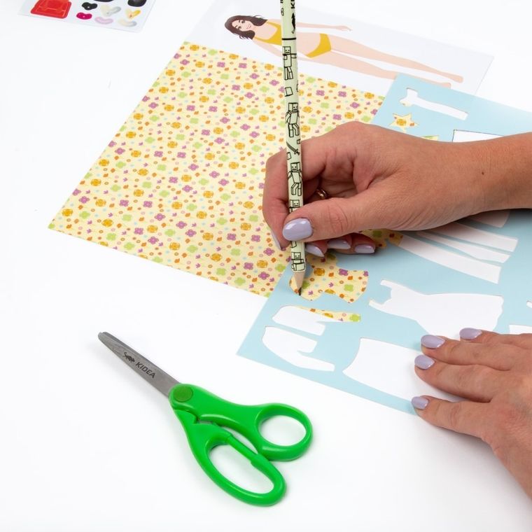 Kidea, zestaw, projektantka z szablonami, 10 arkuszy