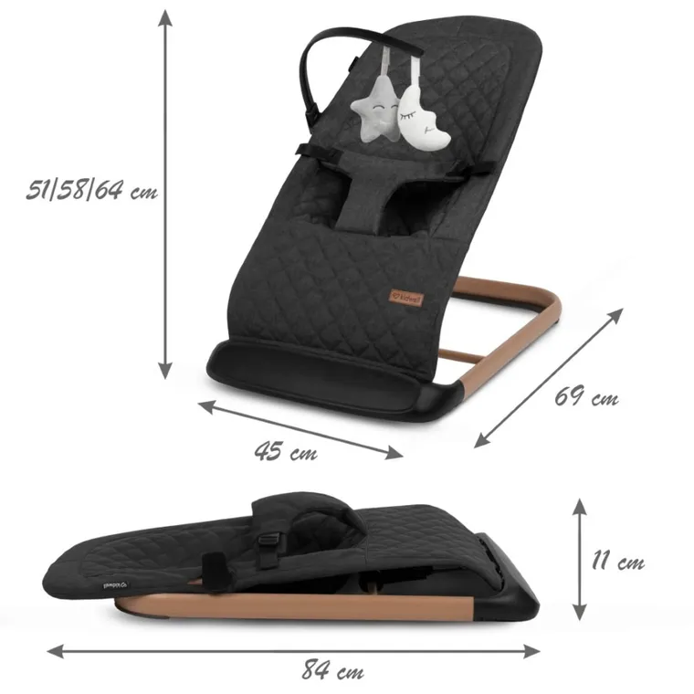 Kidwell, Laro, leżaczek bujaczek, Wooden Black