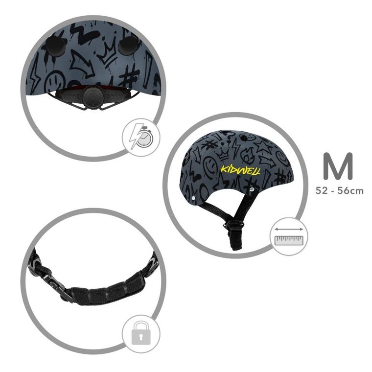 Kidwell, Orix Plus, kask ochronny, grafiti, rozmiar M, 52-56 cm