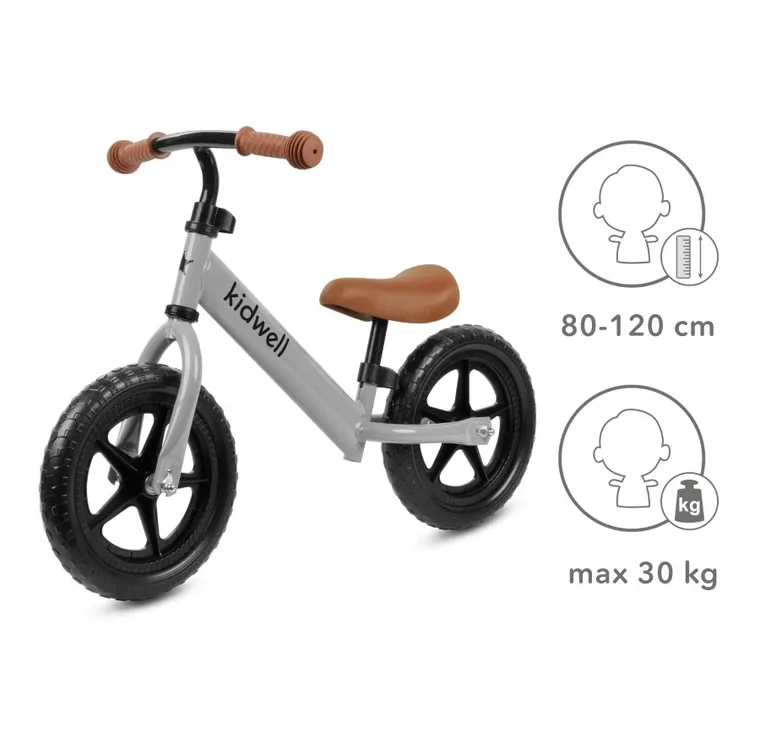 Kidwell, Rebel, rowerek biegowy, szary