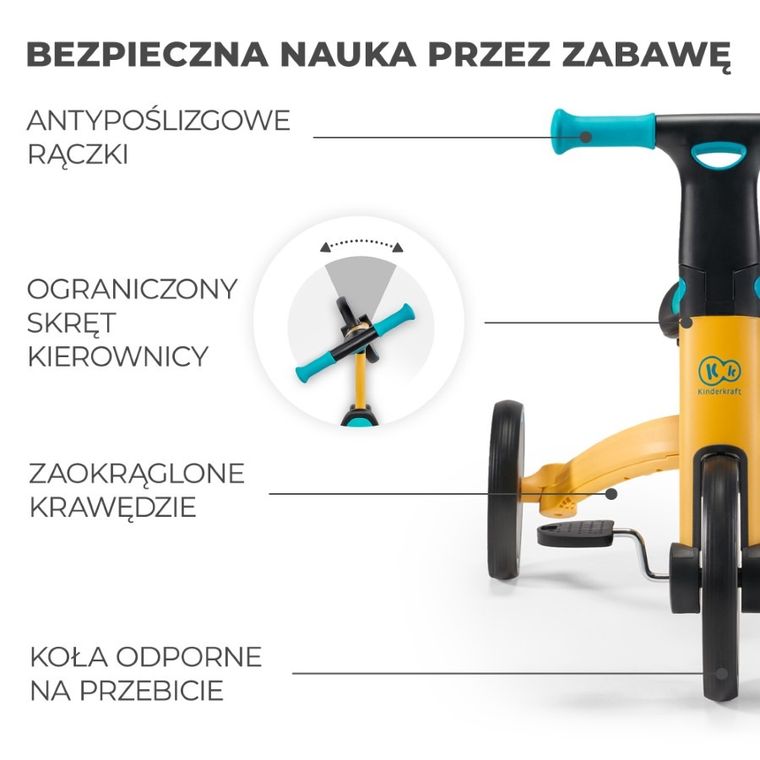 Kinderkraft, 4Trike, rowerek trójkołowy, Primrose Yellow
