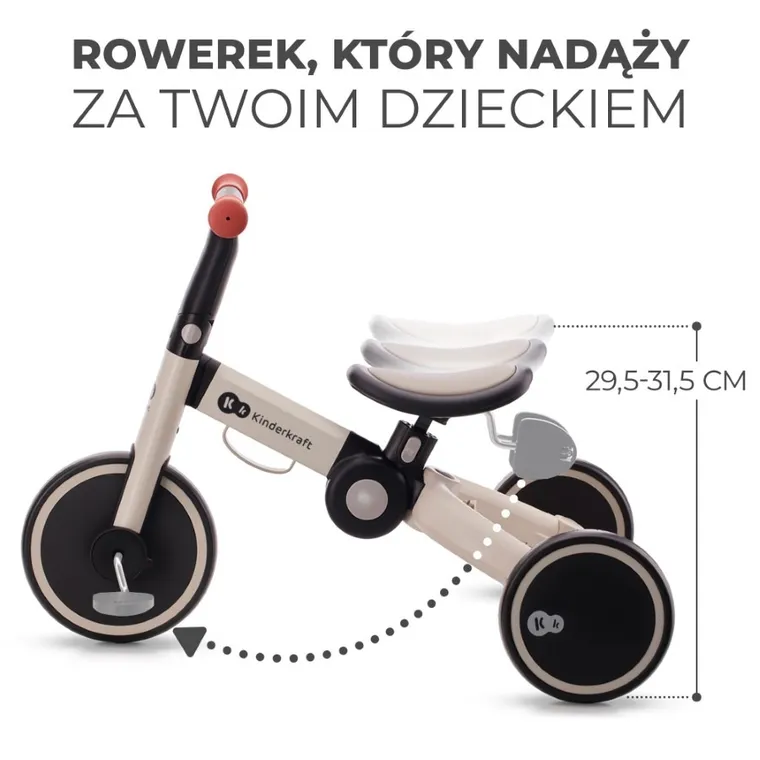 Kinderkraft, 4Trike, rowerek trójkołowy, Silver Grey