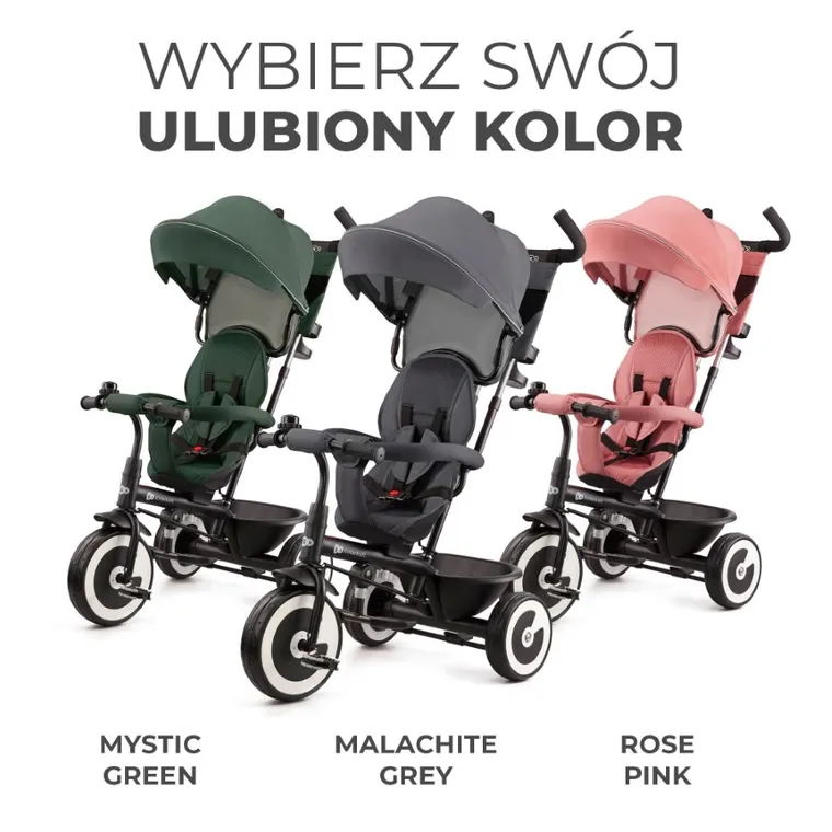 Kinderkraft, Aston, rowerek trójkołowy, Rose Pink