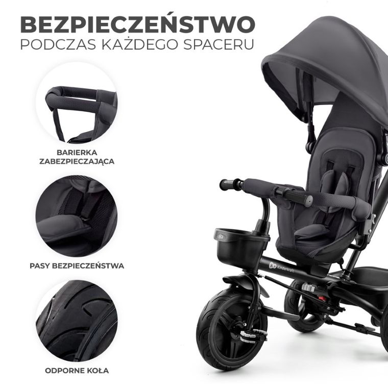 Kinderkraft, Aveo, rowerek trójkołowy, Malachite Grey