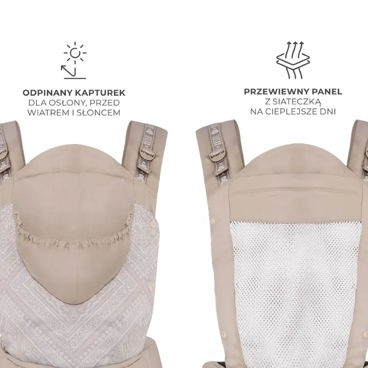 Kinderkraft, Bizuu, Huggy, nosidełko ergonomiczne, Dune Whisper