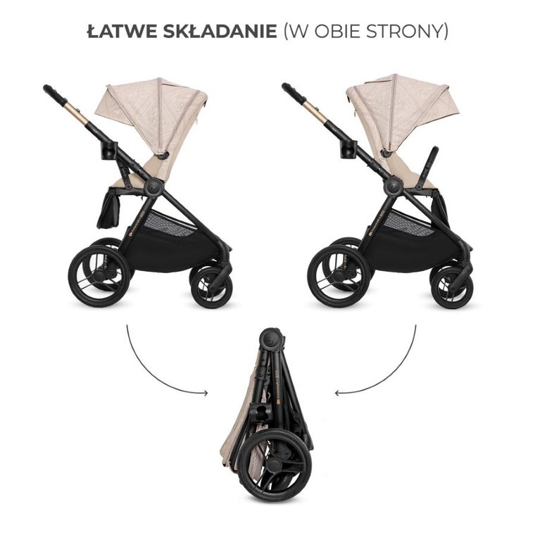 Kinderkraft, Bizuu, Nea 2, wózek wielofunkcyjny, 2w1, Dune Whisper