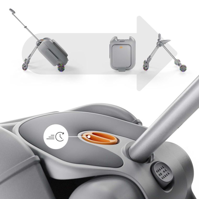 Kinderkraft, Cabby, walizka podróżna na kółkach z siedziskiem, 2w1, Grey