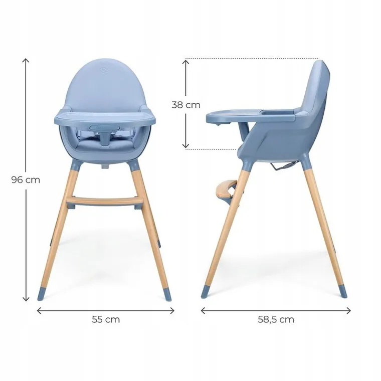 Kinderkraft, Fini 2, krzesełko do karmienia, nordic breeze