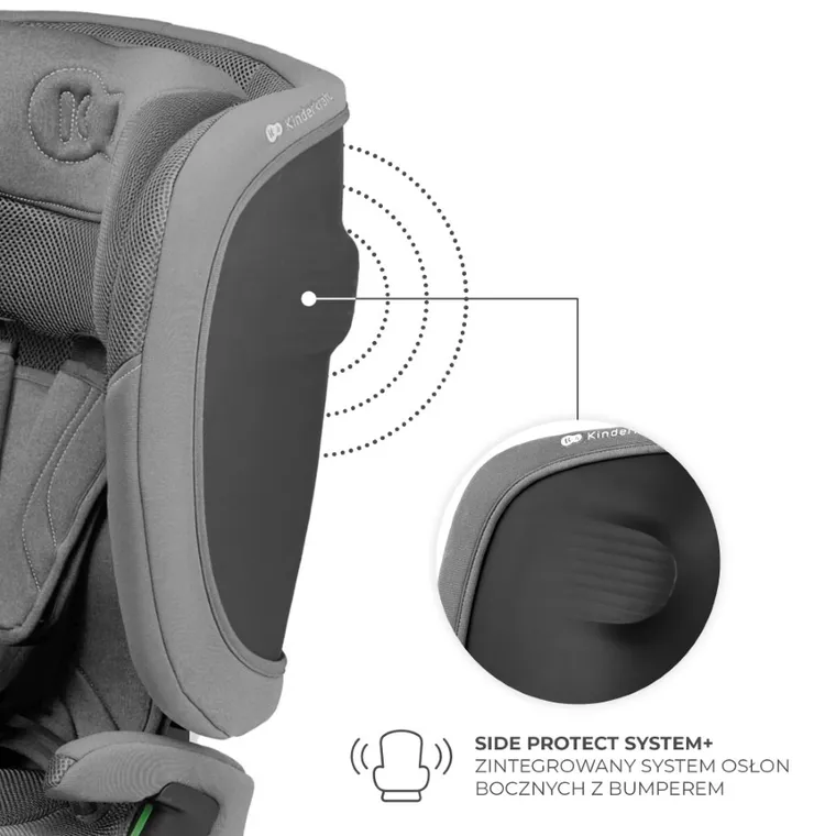 Kinderkraft, FIX2GO, i-Size, fotelik samochodowy, Grey, 76-150 cm