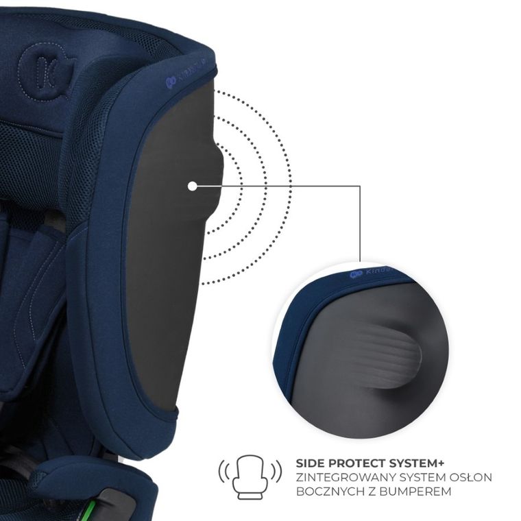 Kinderkraft, FIX2GO, i-Size, fotelik samochodowy, Navy, 76-150 cm