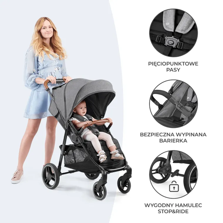 Kinderkraft, Grande Plus, wózek spacerowy, Grey