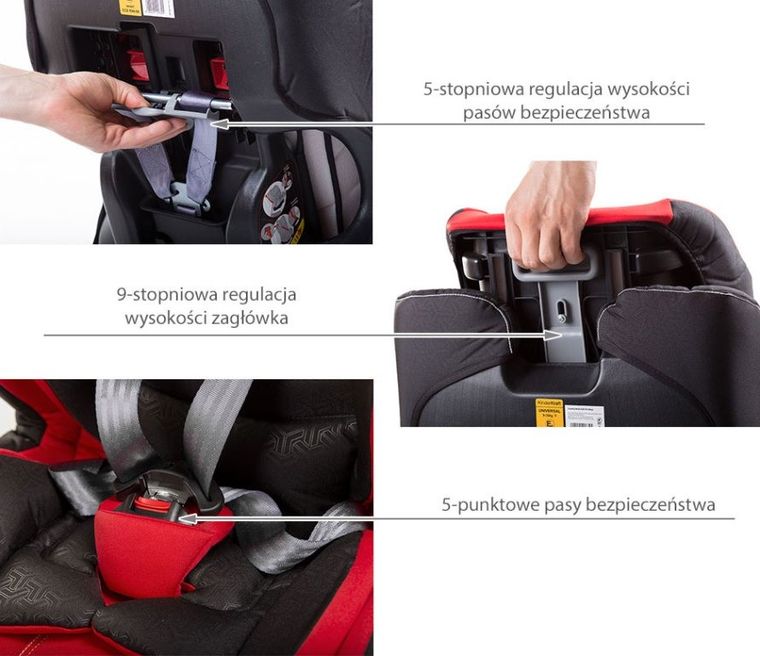 Kinderkraft, Gravity, fotelik samochodowy, 9-36 kg, szary