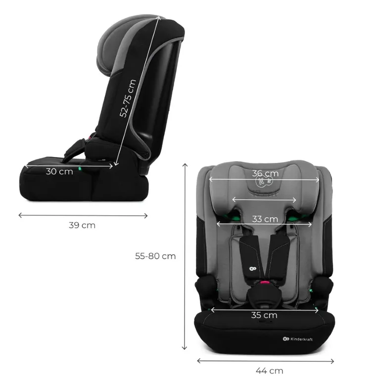Kinderkraft, I-Comfy, fotelik samochodowy, i-Size, Dark Grey, 76-150 cm