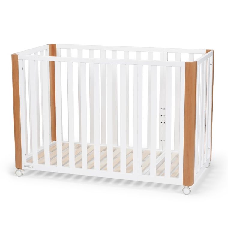 Kinderkraft, Koya, łóżeczko niemowlęce z funkcją kojca + materac, White
