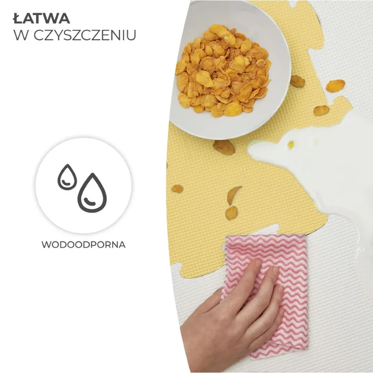 Kinderkraft, Luno, mata piankowa, puzzle, Yellow