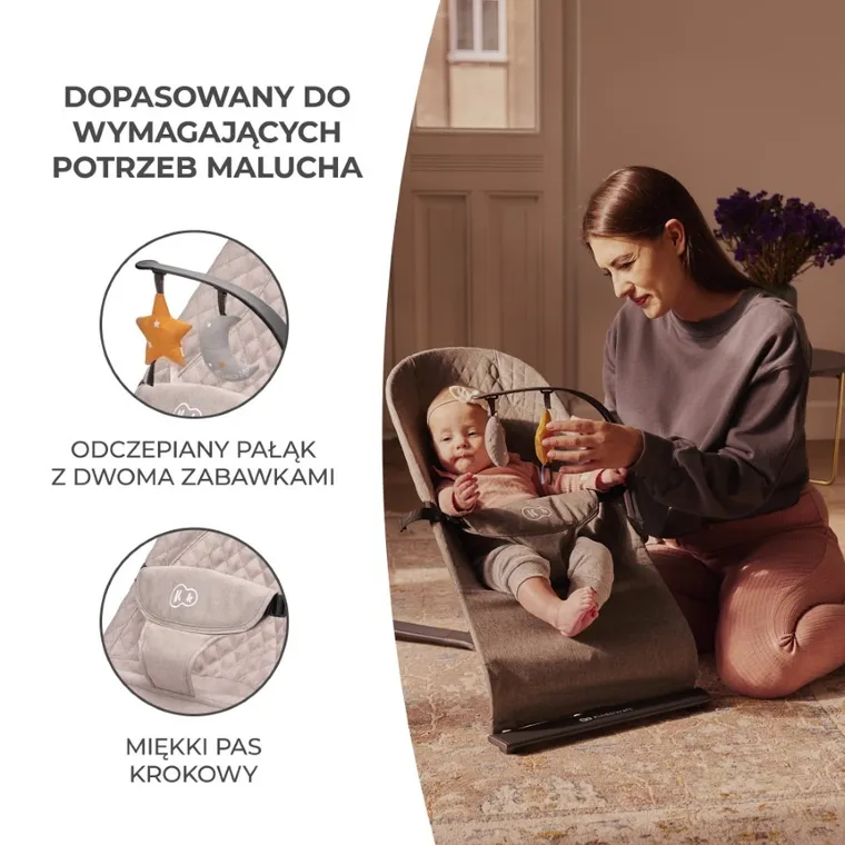 Kinderkraft, Mimi, leżaczek bujaczek, Beige