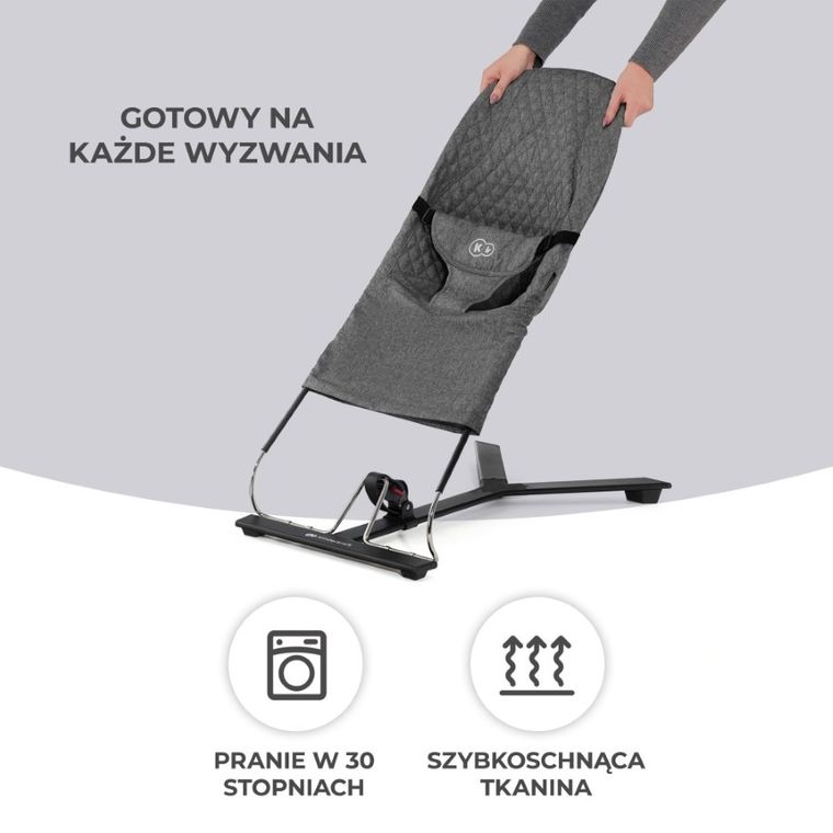 Kinderkraft, Mimi, leżaczek bujaczek, Grey