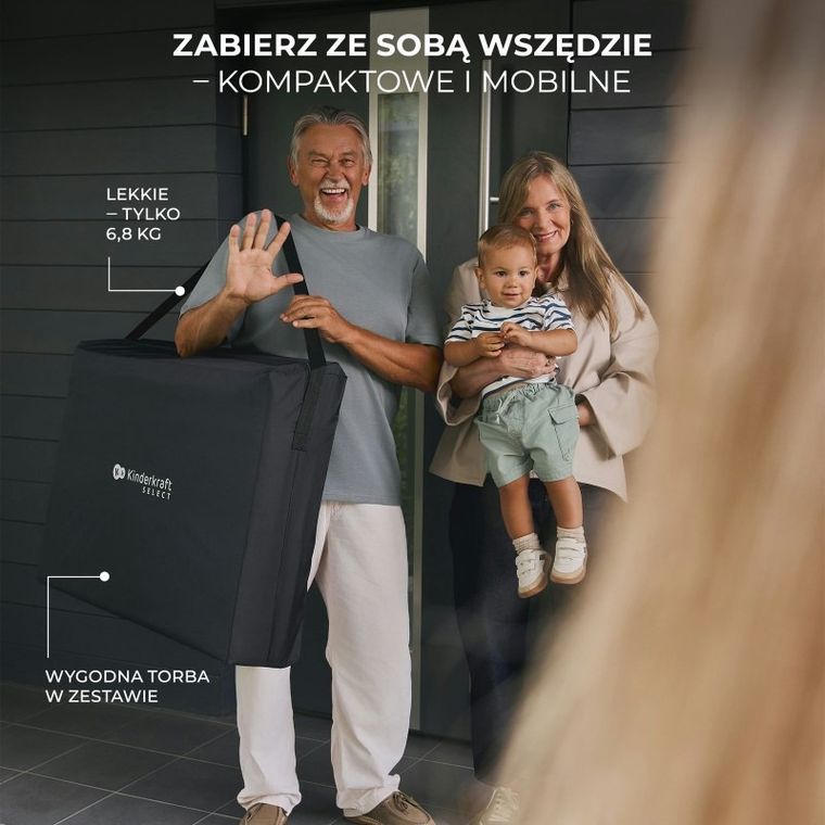 Kinderkraft, Moon Dream, łóżeczko turystyczne, Black