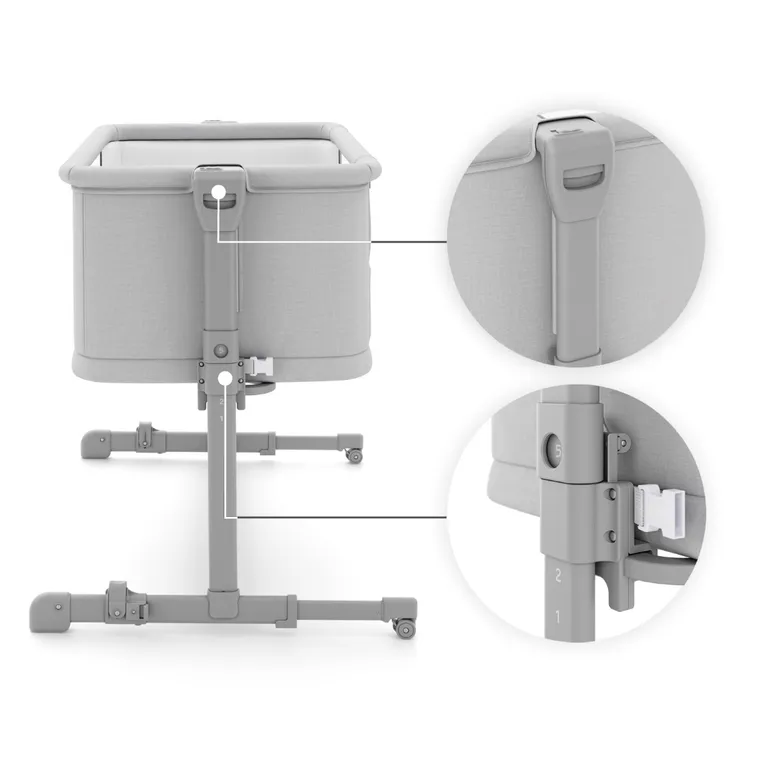 Kinderkraft, Nestee Grow 2, łóżeczko dostawne, light grey